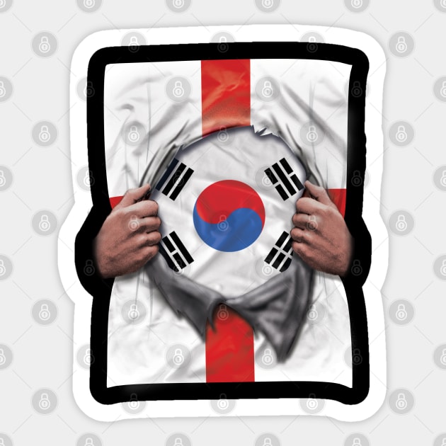 South Korea Flag English Flag Ripped - Gift for South Korean From South Korea Sticker by Country Flags